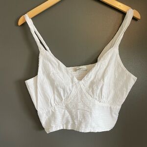 Abercrombie white tank top crop top size large